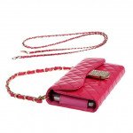 Wholesale iPhone 6 Plus Note 4 Universal Diamond Flip Wallet Strap Purse Case (Hot Pink)